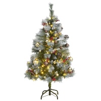 Artificial Hinged Christmas Tree with 150 LEDs & Ball Set 120 cm