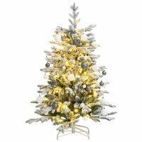 Artificial Hinged Christmas Tree with 150 LEDs & Ball Set 120 cm