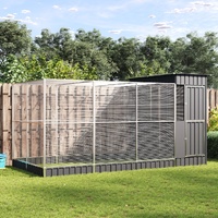 Aviary with Extension Silver 416x203x216 cm Steel