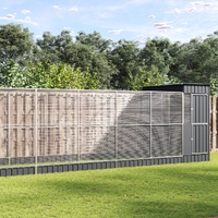 Aviary with Extension Silver 1244x203x216 cm Steel