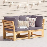 Garden Sofa with Cushions 2-Seater Solid Wood Acacia