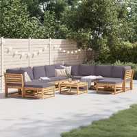 11 Piece Garden Lounge Set with Cushions Solid Wood Acacia