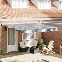 Retractable Awning Anthracite and White 4x3 m Fabric&Aluminium