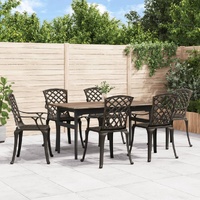 Garden Chairs 6 pcs Cast Aluminium Bronze