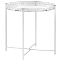 Side Table Silver 40x40x41 cm Glass