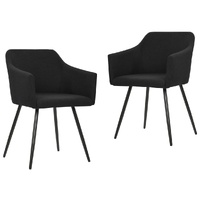 Dining Chairs 2 pcs Black Fabric