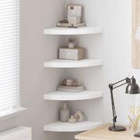 Floating Corner Shelves 4 pcs White 35x35x3.8 cm MDF
