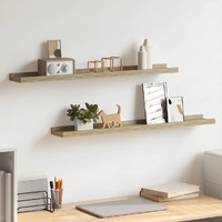 Wall Shelves 2 pcs Sonoma Oak 80x9x3 cm