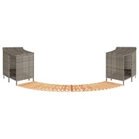 Hot Tub Surround Grey Poly Rattan and Solid Wood Acacia