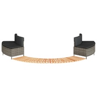Hot Tub Surround Grey Poly Rattan and Solid Wood Acacia