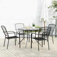 Stackable Garden Chair Set 5 Piece Anthracite Powder-coated Steel