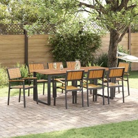 Stacking Chair 8 pcs Brown 56 x 57 x 87 cm Solid Acacia Wood