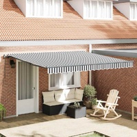 Manual Retractable Awning Anthracite and White 400x300 cm