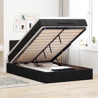 Ottoman Bed with Mattress Black King Single Velvet