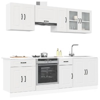 8 Piece Kitchen Cabinet Set Kalmar White Engineered Wood