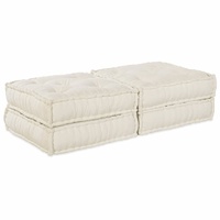 Modular Sofa Unit 2 pcs Cream 140 x 70 x 36 cm Fabric