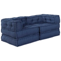 Modular Sofa Unit 2 pcs Indigo 140 x 70 x 56 cm Fabric