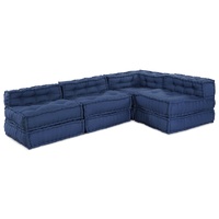 Modular Sofa Unit 4 pcs Indigo Fabric