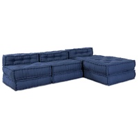 Modular Sofa Unit 4 pcs Indigo Fabric