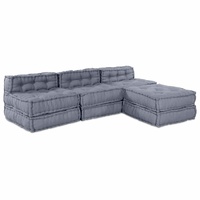 Modular Sofa Unit 4 pcs Grey Fabric