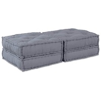 Modular Sofa Unit 2 pcs Grey 140 x 70 x 36 cm Fabric