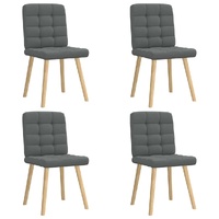 Dining Chairs 4 pcs Dark Grey Fabric