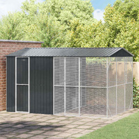 Bird Aviary with Extension, Anthracite Colour, 310x442x247 cm, Steel
