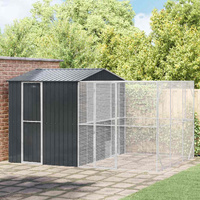 Bird Aviary with Extension Anthracite 310x421x247 cm Steel