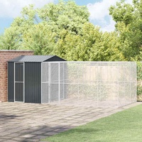 Bird Aviary with Extension Anthracite 310x619x247 cm Steel