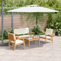 4 Piece Garden Sofa Set with Cushions Solid Wood Acacia