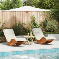 Rocking Sun Loungers with Cushions 2 pcs Solid Wood Acacia
