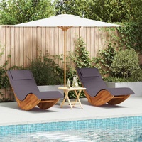 Rocking Sun Loungers with Cushions 2 pcs Solid Wood Acacia