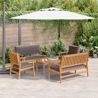 5 Piece Garden Sofa Set with Cushions Solid Wood Acacia