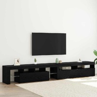 TV Cabinet 2 pcs Black Oak 260 x 37 x 40 cm Engineered Wood