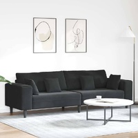 Sofa Black 250 x 77 x 76 cm Velvet