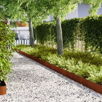 Lawn Edging 50 pcs Brown 100 x 0.05 x 20 cm Weathering Steel