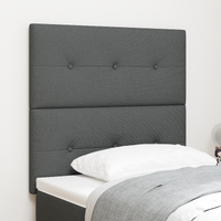 Headboard Button Tufted Dark Grey 80 cm Fabric