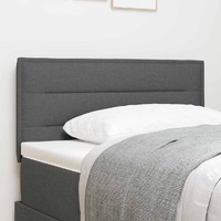 LED Headboard with LED Strip Lights Dark Grey 100 cm Fabric