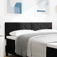 LED Headboard Black 144 cm Velvet