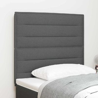 LED Headboard with LED Strip Lights Dark Grey 80 cm Fabric