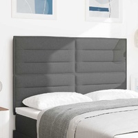 LED Headboard with LED Strip Lights Dark Grey 160 cm Fabric