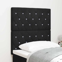 LED Headboard with LED Strip Lights Manual Black 80 cm Velvet