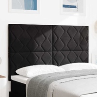LED Headboard Black 144 cm Velvet