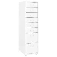 Mobile File Cabinet White 28x41x109 cm Metal