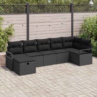 Sofa Set with Cushion 5 pcs Poly Rattan