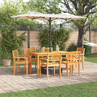 7 Piece Garden Dining Set Solid Wood Acacia