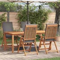 Garden Chair 4 pcs Brown and Grey 57 x 71.5 x 104 cm