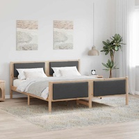 Bed Frame with Headboard Dark Grey 180 x 200 cm Fabric