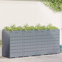 Wheelie Bin Storage for 4 Bins Light Grey 272 x 77,5 x 121,5 cm