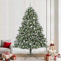 Artificial Christmas Tree with 300 LEDs with Stand Green 240 cm